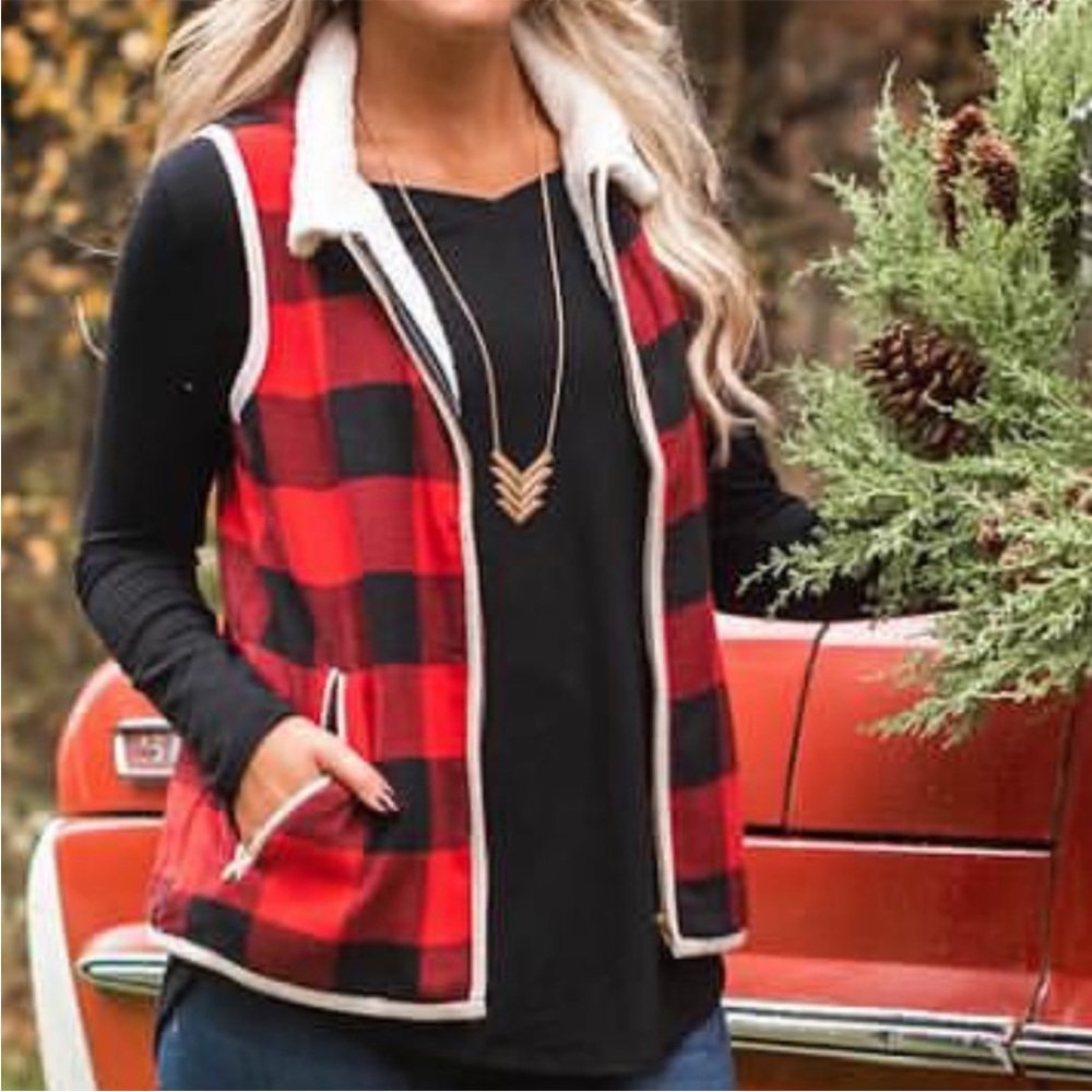 Buffalo plaid vest